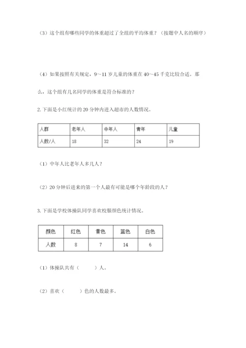 人教版二年级下册数学第一单元 数据收集整理 测试卷有精品答案.docx