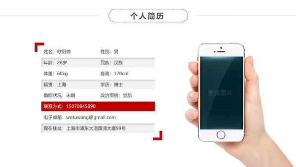 扁平化个人求职简历岗位竞聘竞选报告PPT