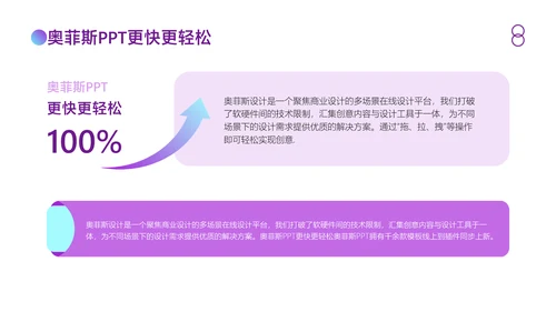 简约渐变风蓝紫工作汇报总结