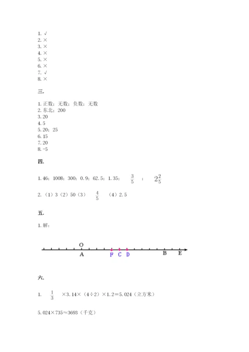 西师大版六年级数学下学期期末测试题附答案【精练】.docx