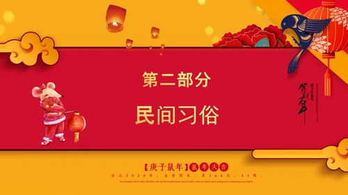 喜庆中国年传统节日小年PPT教学课件