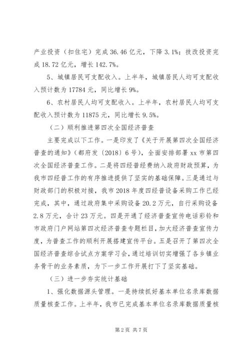 统计局XX年上半年工作总结及下半年工作计划.docx