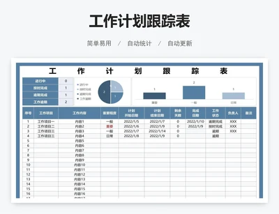 工作计划跟踪表