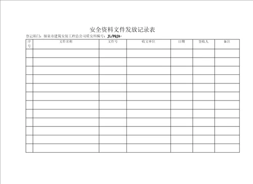 建筑施工企业安全管理台帐