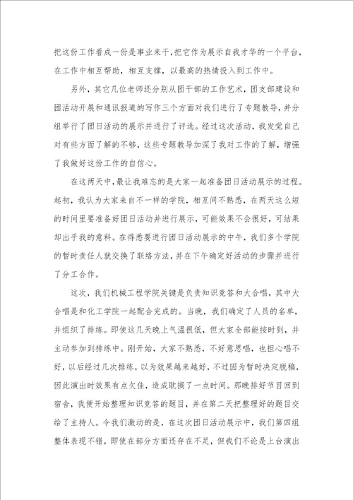 大一团支书的工作体会团支书工作体会精选多篇