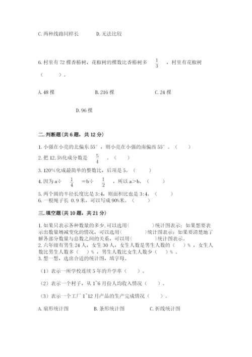 2022六年级上册数学期末测试卷（中心小学）.docx