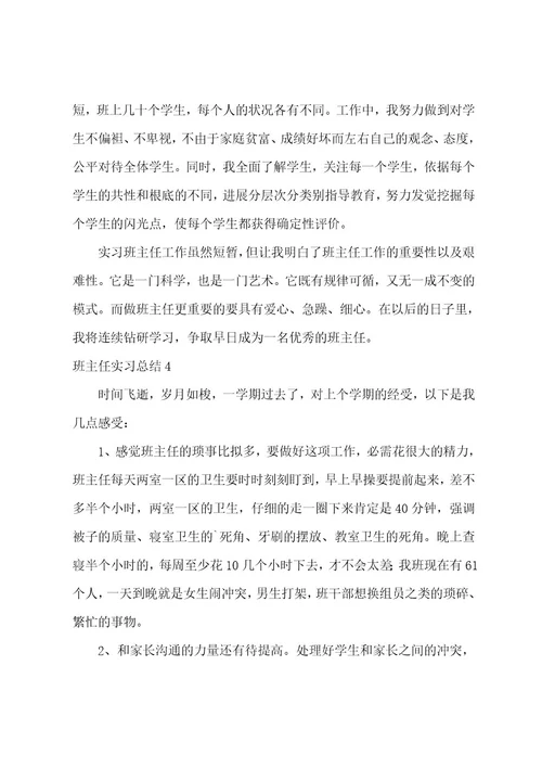 班主任实习总结汇编15篇