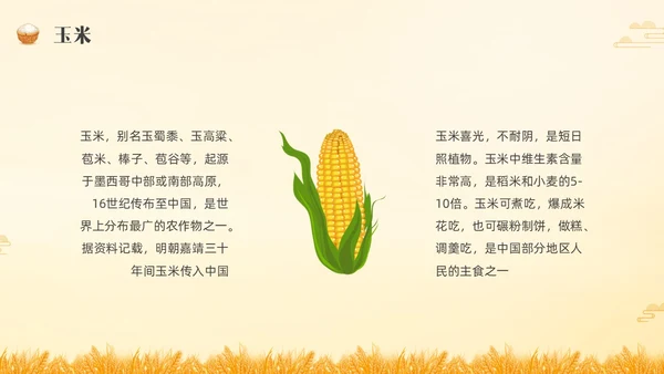 黄色水彩插画农民丰收节主题班会PPT