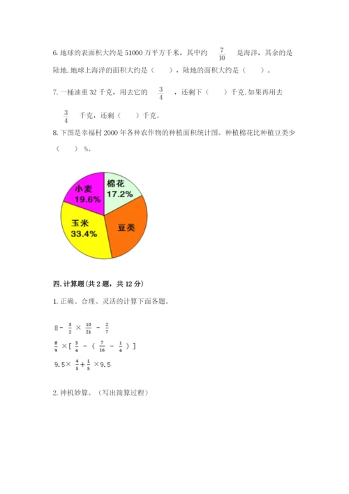 小学数学六年级上册期末卷含答案【夺分金卷】.docx