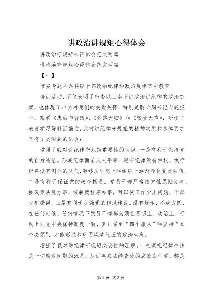 讲政治讲规矩心得体会 (4).docx