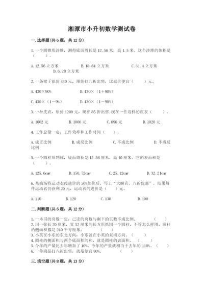 湘潭市小升初数学测试卷汇编.docx