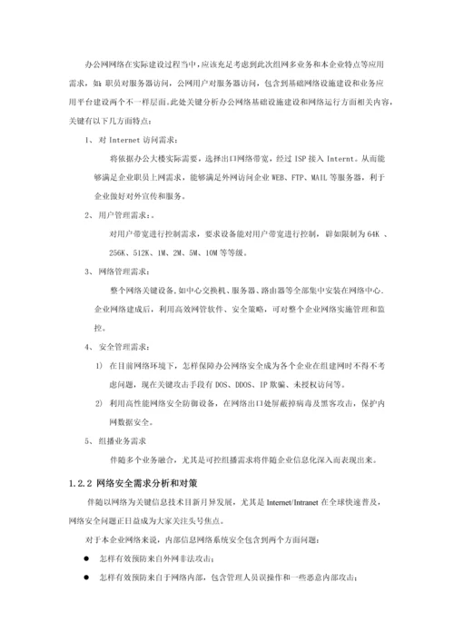 办公楼网络核心技术专业方案.docx