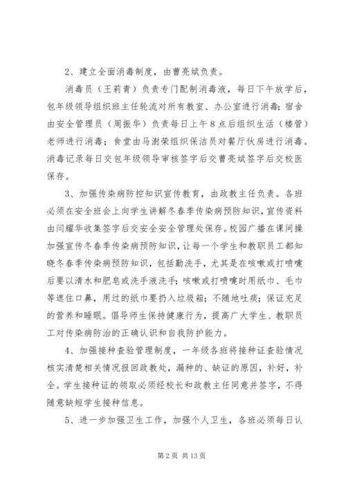 西关小学冬春季传染病防控工作方案.docx