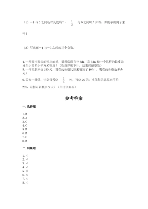 人教版六年级下册数学期末测试卷（各地真题）.docx