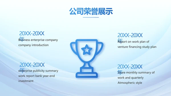 蓝色大气年年终总结商务动态PPT