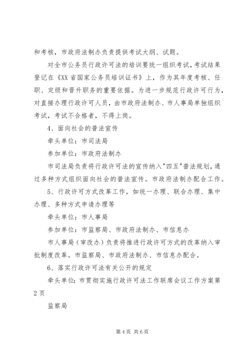 贯彻实施行政许可法工作联席会议工作方案.docx