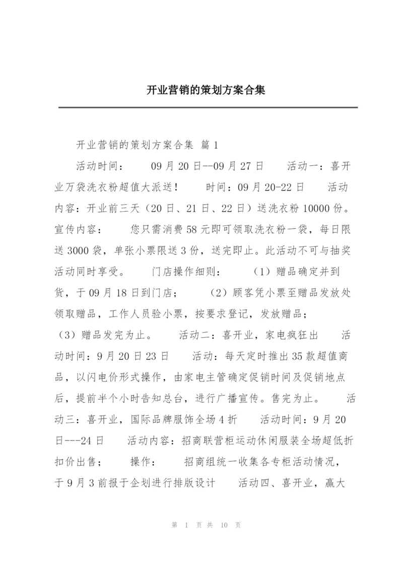 开业营销的策划方案合集.docx