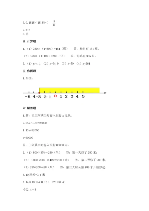 濠江区六年级下册数学期末测试卷精品带答案.docx