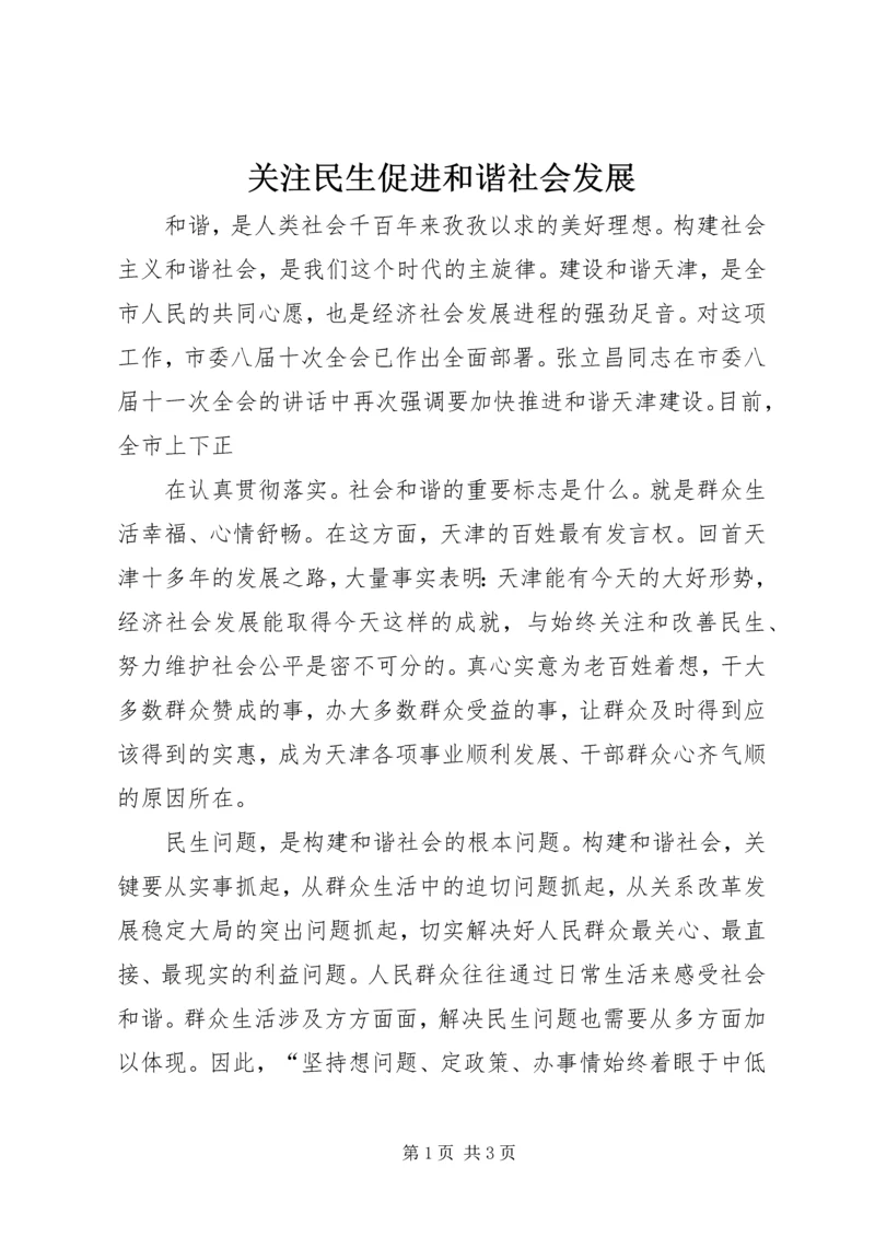 关注民生促进和谐社会发展 (2).docx