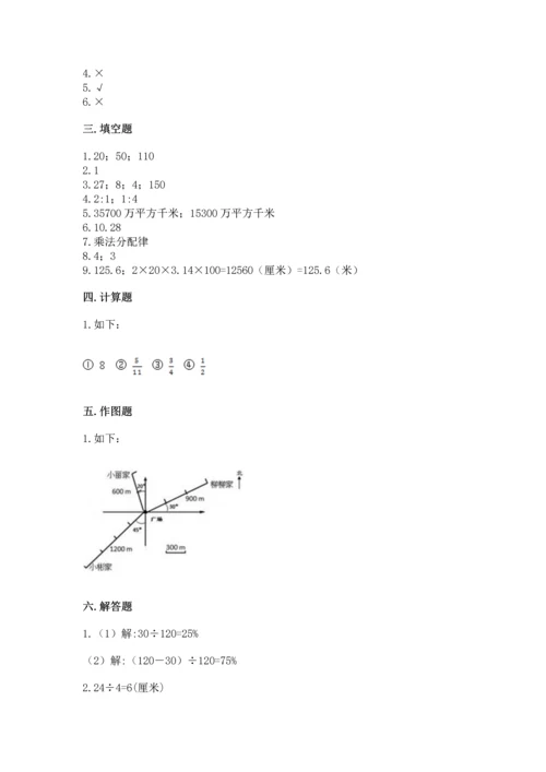 小学数学六年级上册期末测试卷含完整答案（全国通用）.docx