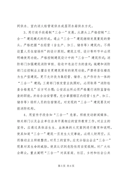 关于“三合一”建筑消防安全问题的探讨.docx