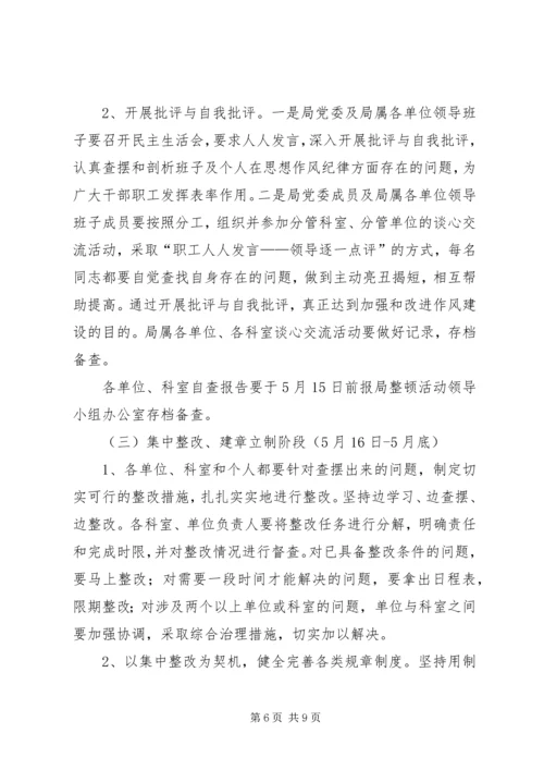 人社系统思想作风纪律整顿方案.docx