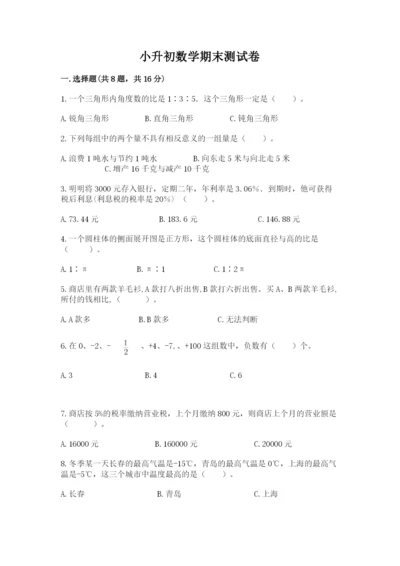 小升初数学期末测试卷附答案（培优a卷）.docx