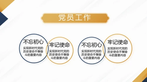 蓝色大气党支部党建年终工作总结述职报告PPT