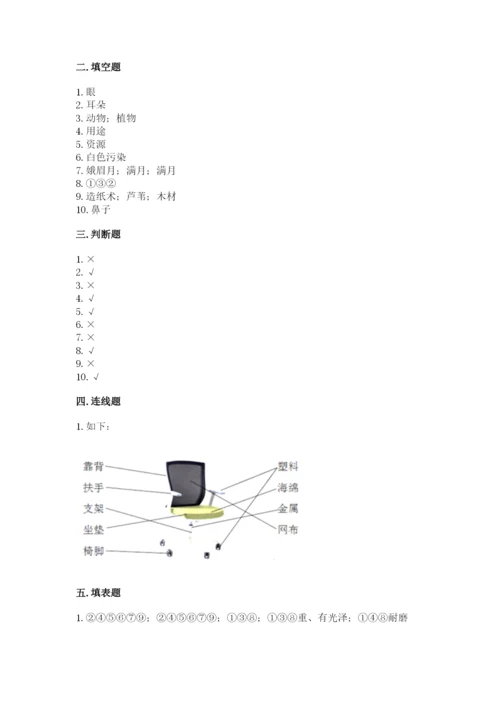 教科版科学二年级上册期末测试卷及参考答案（培优b卷）.docx