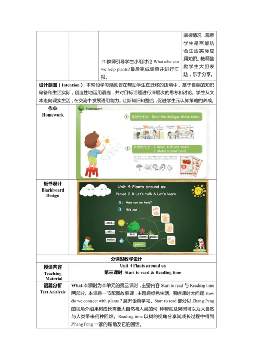 Unit4 Plants around us单元整体教学设计