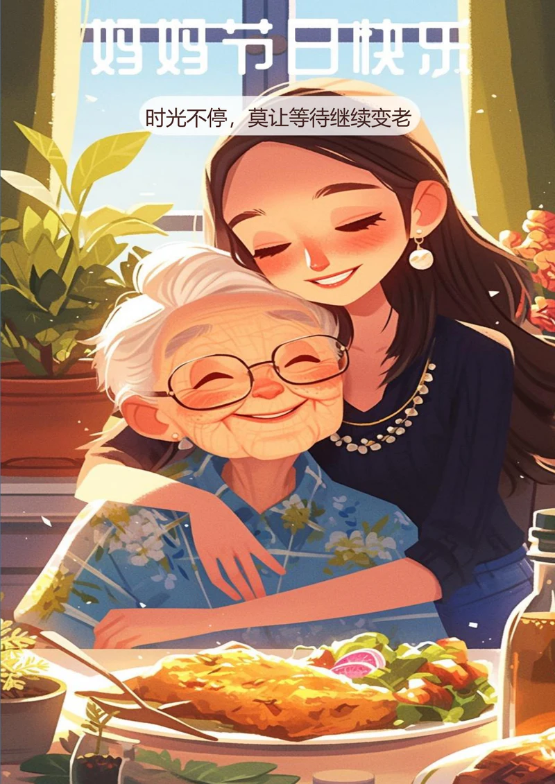 妈妈节日快乐母亲节温馨海报