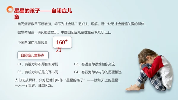 浅色简约风关爱特殊儿童教育PPT课件