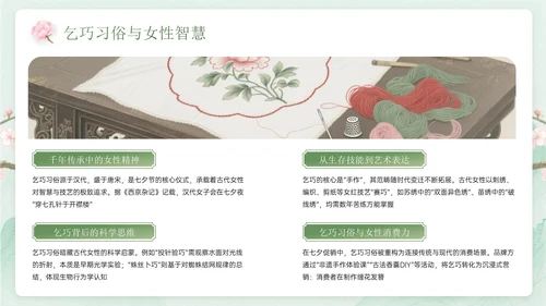 绿色中国风关于七夕传统爱情文化课程主题PPT模板