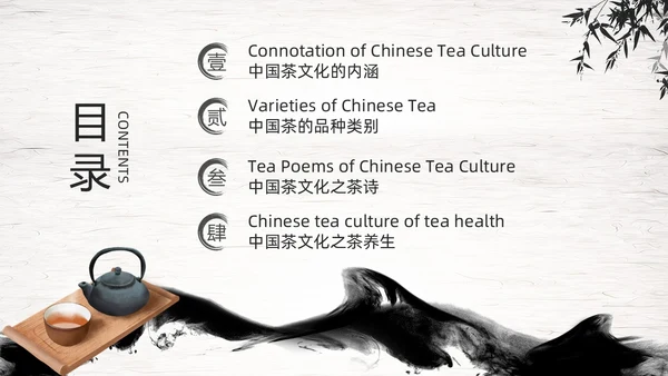 黑色古风水墨茶文化PPT模板