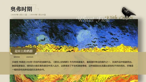 复古风展梵高画展ppt模板