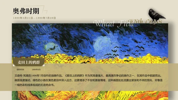 复古风展梵高画展ppt模板