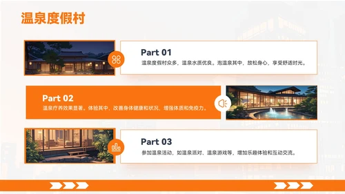 橙色创意风城市周边旅游宝藏地PPT模板