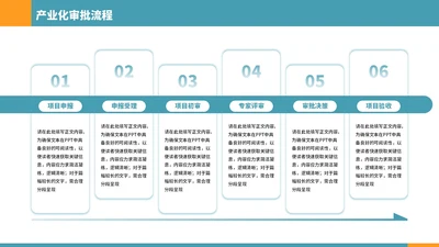 蓝色简约风6项流程图PPT单页
