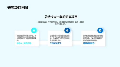 季度生物研究总结报告PPT模板