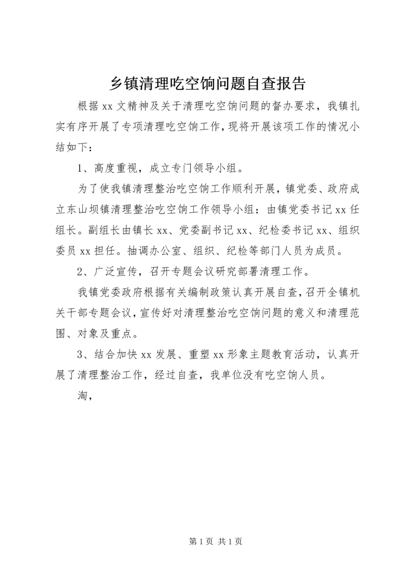 乡镇清理吃空饷问题自查报告_1.docx