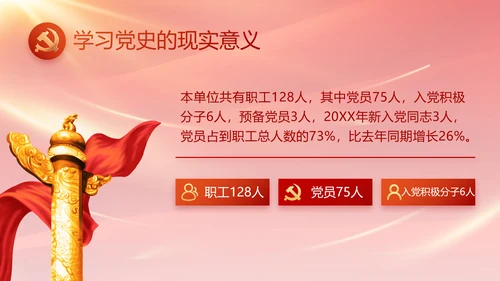 红色基层党建党支部年终工作总结PPT