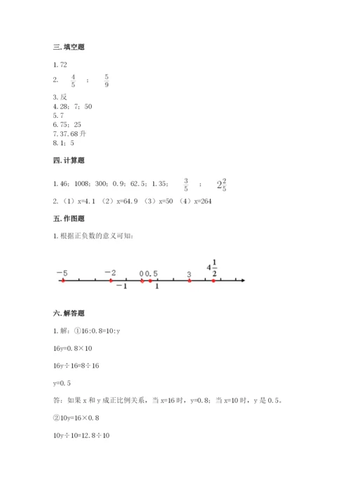 人教版六年级下册数学期末测试卷及答案【网校专用】.docx