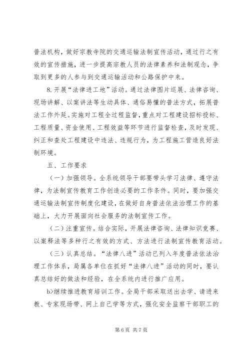 交通运输局深化法律八进活动实施方案.docx