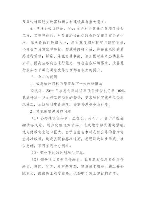 农村公路绩效评价报告.docx