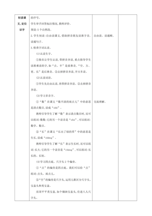 10.雨点儿 第1课时教案