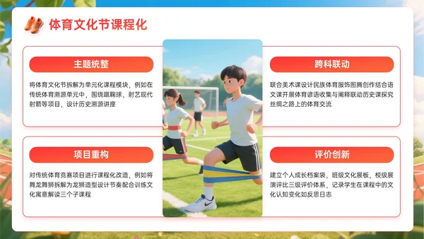 橙红色3D关于体育课教学计划PPT模板