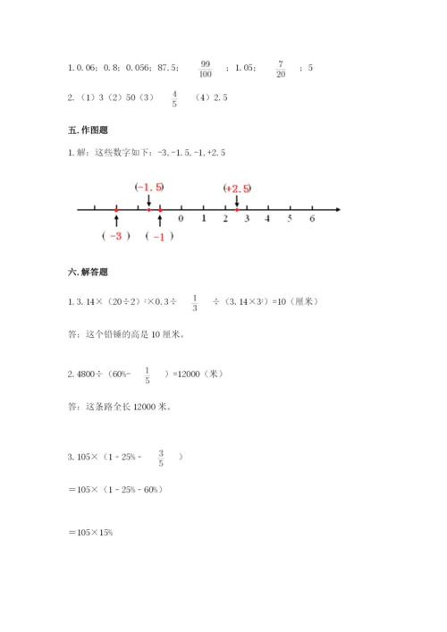 人教版六年级下册数学期末测试卷附答案（模拟题）.docx