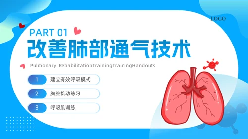 卡通熊猫肺康复训练课件通用PPT模板