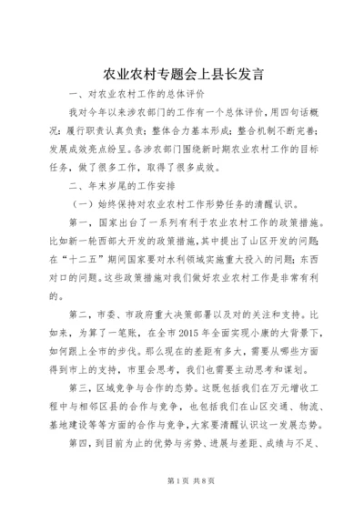 农业农村专题会上县长发言.docx