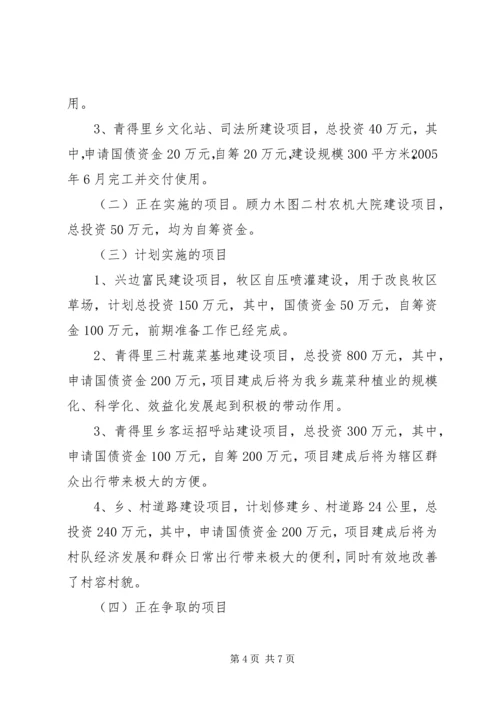 青得里乡发展非公有制经济和小城镇建设情况汇报.docx